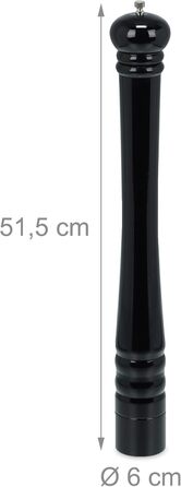 Деревянная мельница для перца и соли 51,5 см черная Relaxdays