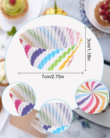 Набор из 300 бумажных формочек для мафинов, разноцветный Xespis