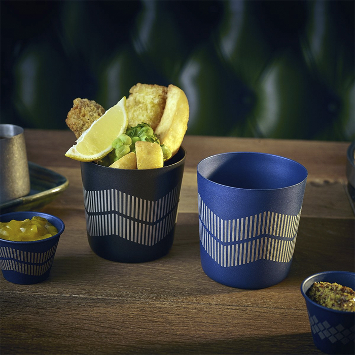 Склянка металева 420 мл, Metallic Blue Lined, GenWare