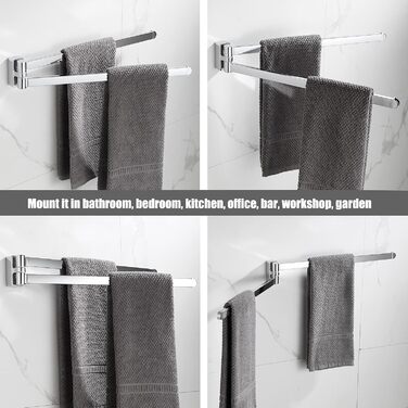 Хромований тримач для рушників з 2 поворотними штангами BGL