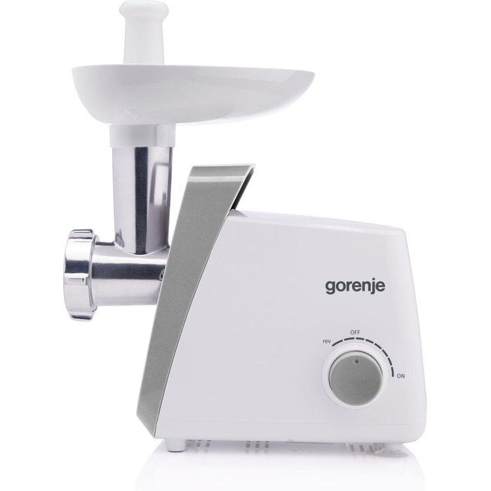 Gorenje Мясорубка, 1600Вт, 2,2 кг/мин, 2 решетки, пластик, белый