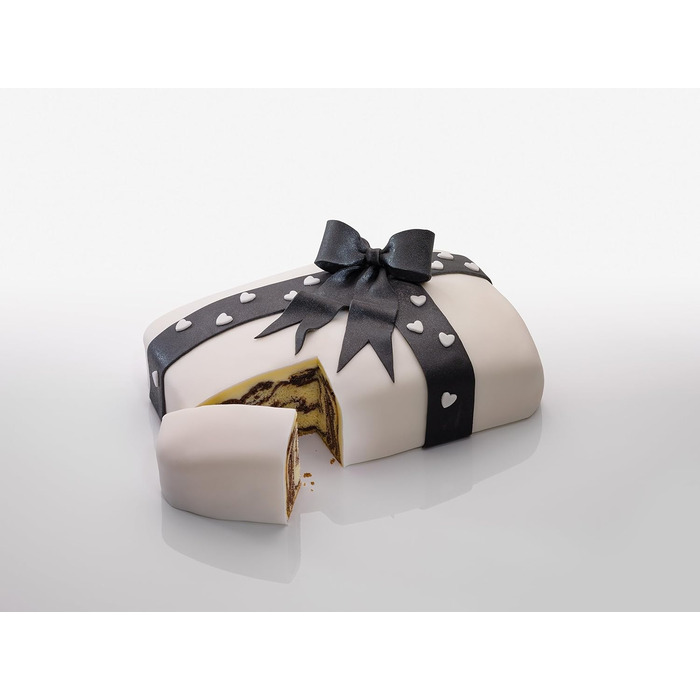 Прямоугольная пружинная форма CREME NOIR, форма для выпечки из листовой стали, форма для выпечки с антипригарным покрытием, армированным керамикой (цвет крем/антрацит), количество , 28 x 17 x 7 см (в комплекте с формой для торта)