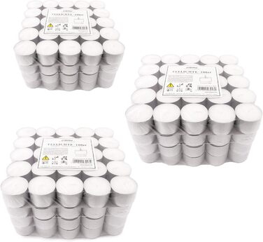 Чайні свічки pajoma, білі Чайні свічки без запаху Час горіння 8 годин - воскова вага 20 г, 25 x 38 мм Для кейтерингу, весіль, декорування, святкування, відпочинку, 100 шт. (1 упаковка) (Без запаху, 100 шт. (3 упаковки))