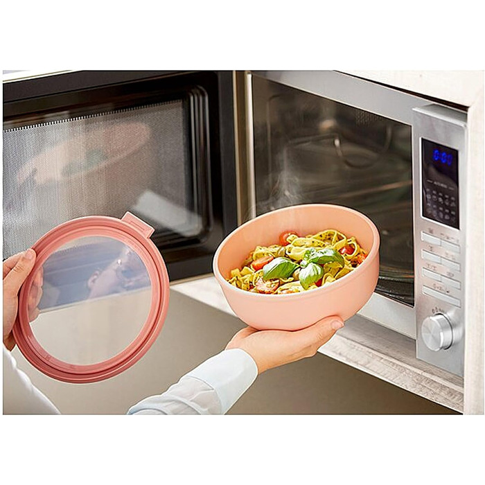 Круглий набір з 3 предметів Cirqula з кількох лотків - Банки для зберігання з кришкою - Підходить як ящик для зберігання, холодильник, морозильна камера та посуд для мікрохвильової печі - 350 мл, 750 мл і 1250 мл - (Nordic White, набір 4 шт. и (350, 750, 