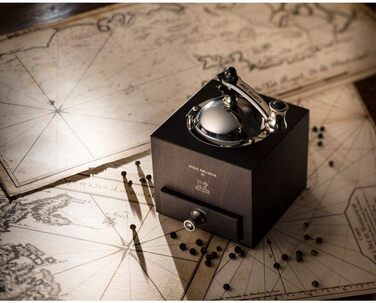 Млин для перцю Roellinger 13 см - Натхненний традиційною кривошипно-шатунною фрезою Peugeot з шухлядою - Виготовлений з деревини, сертифікованої PEFC - Шоколадні кольори