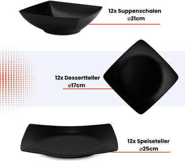 Набор посуды на 12 персон, 36 тарелок Konsimo