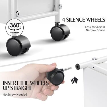 Кухонная тележка с 3 уровнями 19 x 42,4 x 79,2 см APEXCHASER