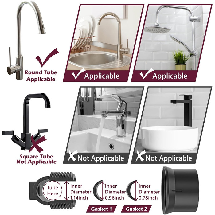 Органайзер для раковини LACEEZEN, Тримач для губки для кранів діаметром 1,78-2,8 см, Круглий, Компактний тримач для рушників для кухні, Органайзер (сірий, лівий)