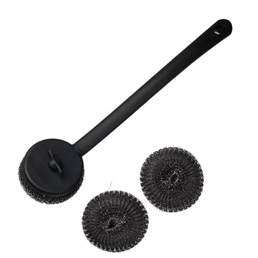 Кругла щітка із металевою губкою для гриля Santos