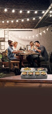 Раклетний гриль SEVERIN з натуральним каменем для гриля та пластиною для гриля, раклет з антипригарною пластиною для гриля та 8 сковородами, настільний гриль на 8 осіб, макс. 1300 Вт, чорний, ручка RG 2371 з контрольним підсвічуванням