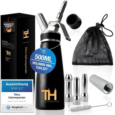 Диспенсер для вершків 500 мл чорний Thiru