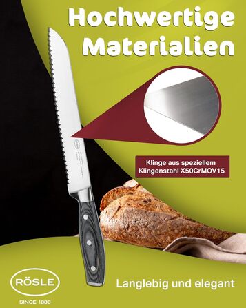 Ніж для хліба 22 см Wolfgrey Rosle