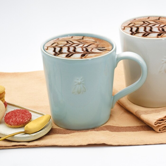 Кружка для чая La Rochere ABEILLE, керамика, голубой, h 9,4 см, 520 мл