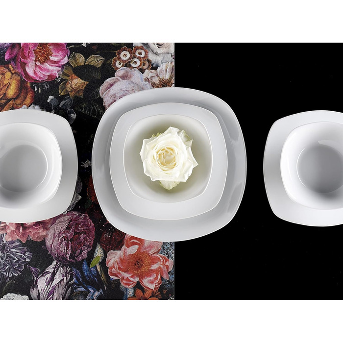 Набір посуду на 4 персони, 16 предметів, білий Square Creatable