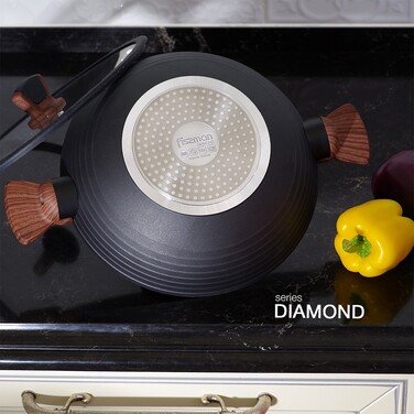 Сковорода Fissman DIAMOND 28x8 см 3,6 со стеклянной крышкой (14303)