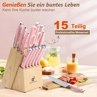 Набір ножів 15 предметів з нержавіючої сталі Justup