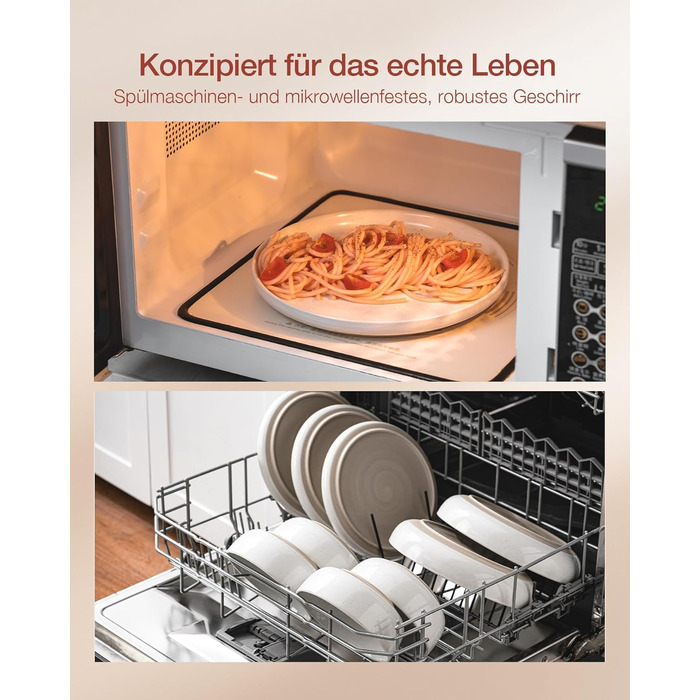 Набір посуду Richmount Nebula для 6 осіб, набір тарілок та мисок із 18 предметів, набір посуду з крапчастої кераміки, можна використовувати в мікрохвильовій печі та посудомийній машині, сервірування Nebula для 6 осіб (білий, сервірування Milkyway для 6 ос