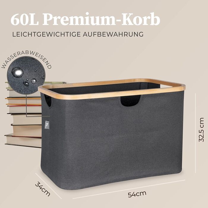 Кошики для зберігання, сумісні з IKEA Полиця KALLAX - Кошик для зберігання деревини Малий антрацит - Коробка для зберігання Полиця Кошик для зберігання - Паперовий ящик Кошик з фетру Складний кошик для білизни (60 л, темно-сірий)