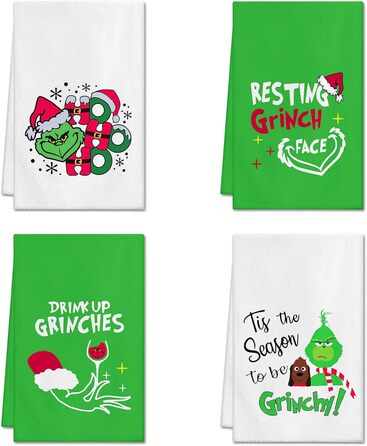 Набір з 4 різдвяних кухонних рушників 45 x 65 см, набір C Ohok