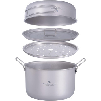 Титановый набор посуды для кемпинга 1-2 чел. 2,4 л. iBasingo