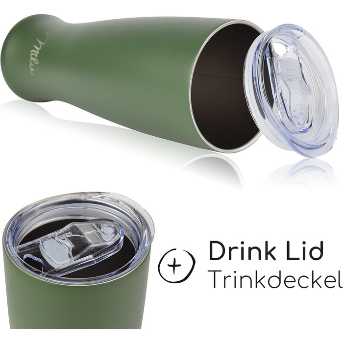 Термокружка для пива с крышкой 500 мл оливково-зеленый Milu