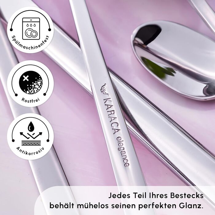 Набор столовых приборов из 60 предметов, на 12 человек, набор столовых приборов из нержавеющей стали 18/10, можно мыть в посудомоечной машине, идеально подходит для повседневного использования