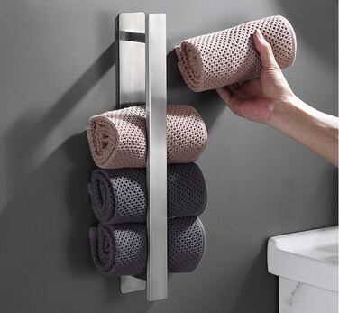 Вішалка для рушників настінна, срібляста JINWCISM