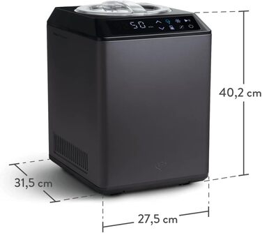 Морожениця та йогуртниця 2 в 1 з самоохолоджуючим компресором 2,5 л Springlane