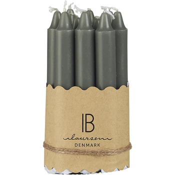 Вузькі свічки IB Laursen, набір з 10 шт. , тонкі свічки, Ø 1,3 см, парафін, час горіння 1,5 години, 4143-38 (темно-сірі)