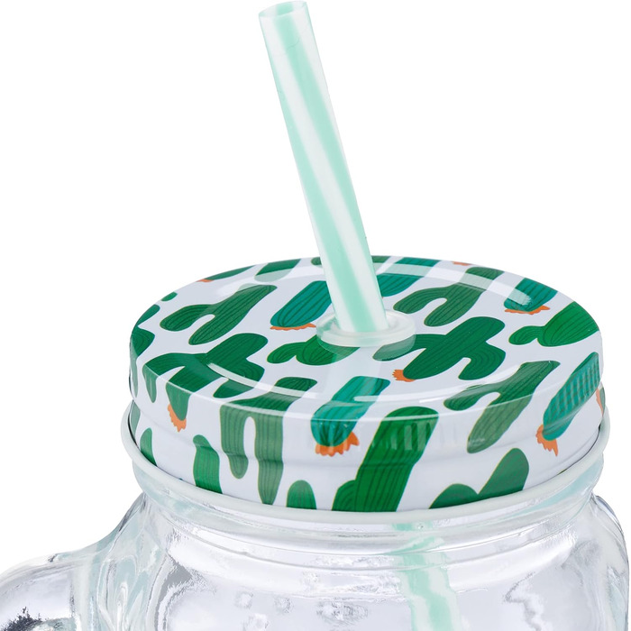 Склянки для напоїв з кришкою та трубочкою 500 мл Relaxdays
