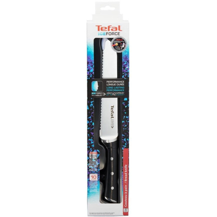 Tefal Ніж для хліба Ice Force, 20см, нержавіюча сталь, пластик, чорний