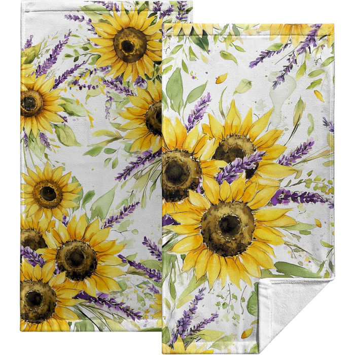 Різдвяні кухонні рушники Kwlegh, рушник для рук, різдвяна ялинка, цукерка-тростина, сніжинка, рушник для пальців, набір з 2 шт. , милий чоловічий банний рушник, високопоглинаючі рушники, 36 x (соняшник, лаванда)