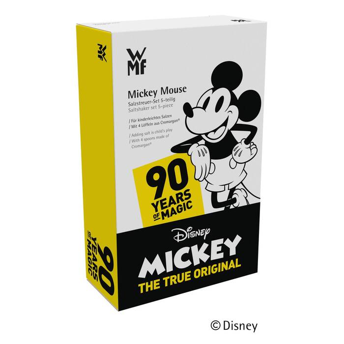 Набір сільниця і 4 дитячих ложки Mickey Mouse WMF