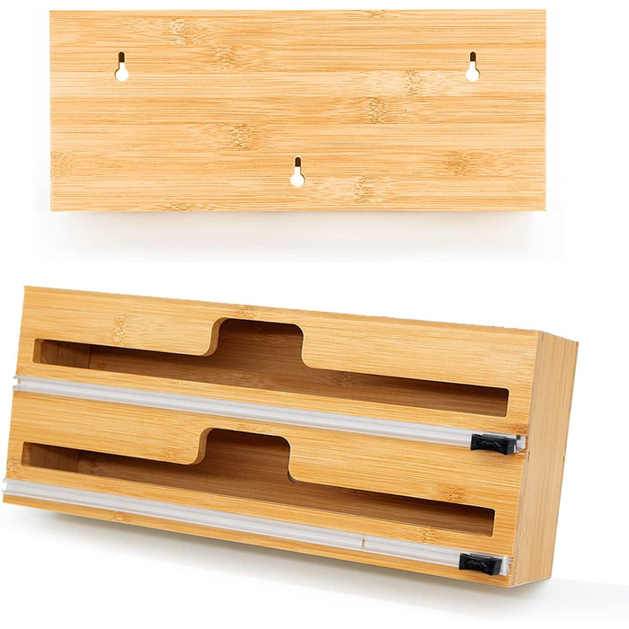 Диспенсер для рулонов фольги 38 см двойной, бамбук DOSYEN