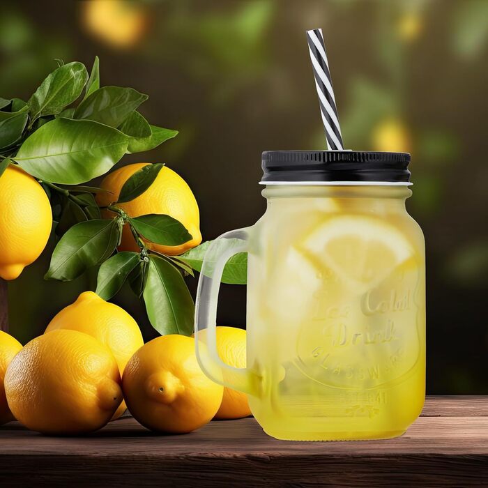 Стаканы для напитков с крышкой и трубочкой 400 мл Relaxdays