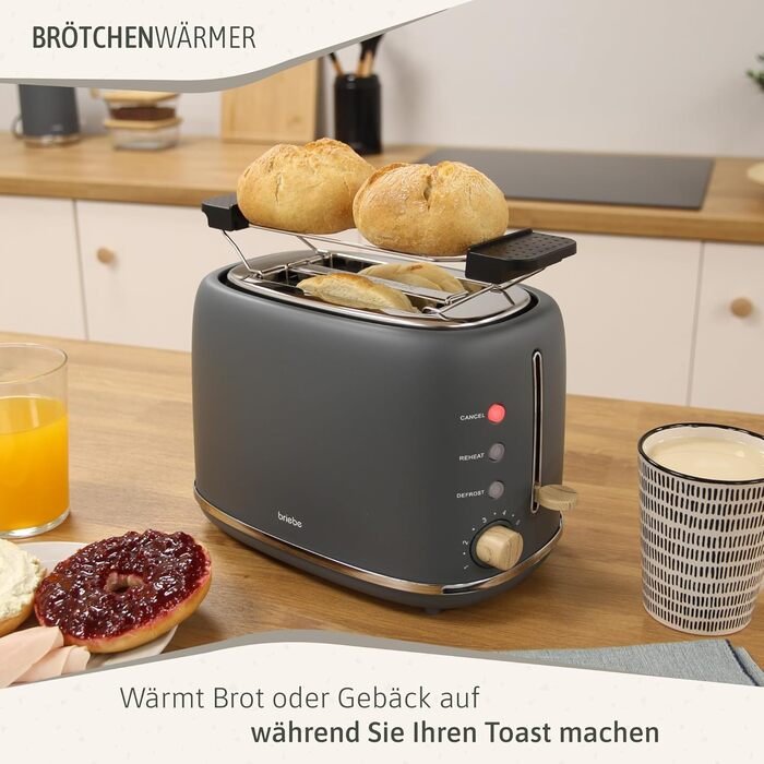 Электрочайник 1,7л и тостер на 2 слота, набор 2 предмета, серый Nordic Briebe