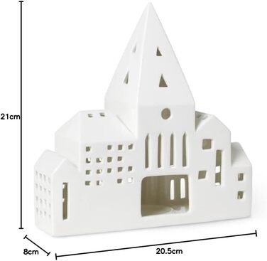 Свічник-будиночок для чайних свічок 21 см білий Lichthaus City Urbania Kähler