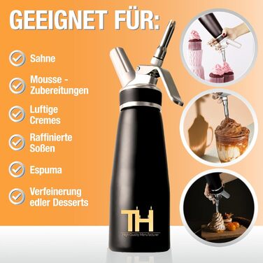 Диспенсер для вершків 500 мл чорний Thiru