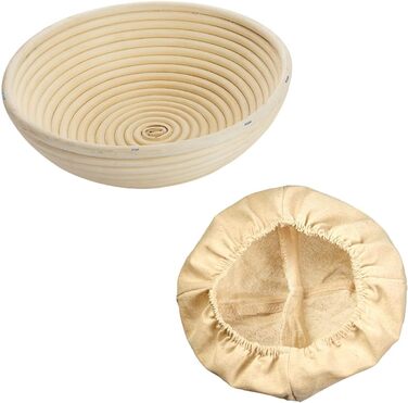 Кошик для вистоювання Westmark, для тіста для хліба вагою 1500-2000 г, овальний, довжина приблизно 40 см, ротангова тростина, світло-бежева, 32022270 (набір з 2 шт. , Ø 24,5 см)