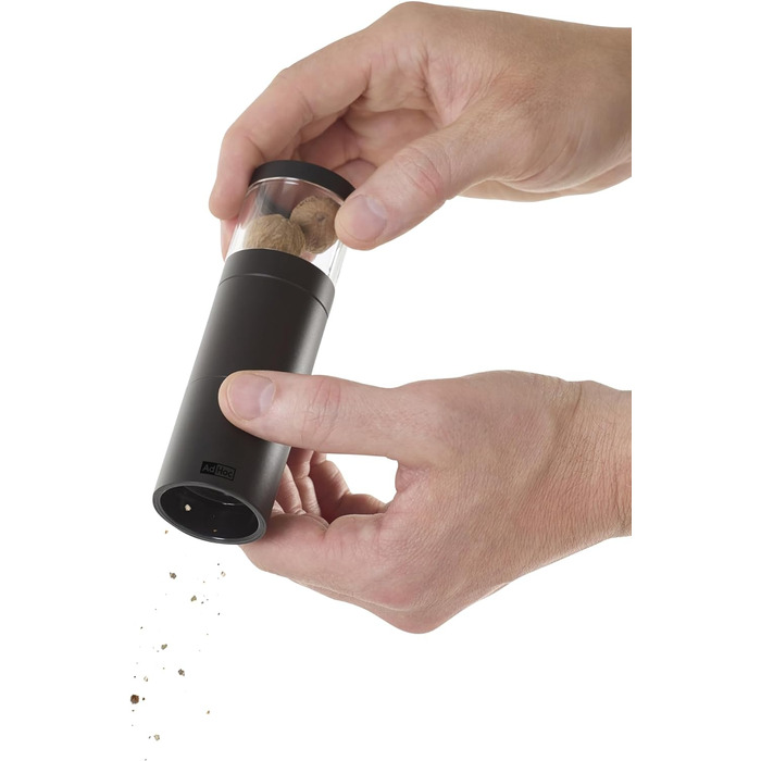 Млин для мускатних горіхів 12,5 см, сріблястий, подарунковий набір Muskatino AdHoc