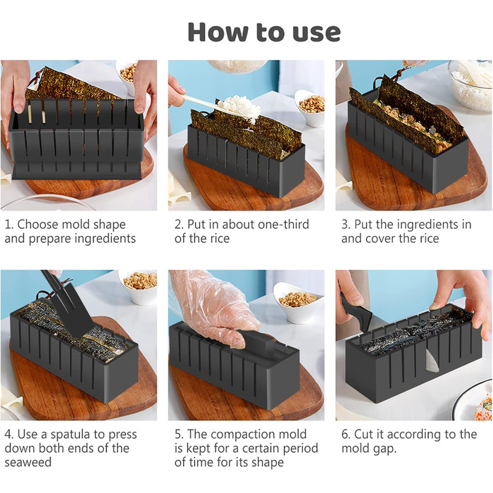 Набор для приготовления суши 20 предметов черный SKYSER