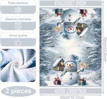 Набір з 2 різдвяних кухонних рушників 40 x 60 см, Сніговик та Пінгвин Gosknor