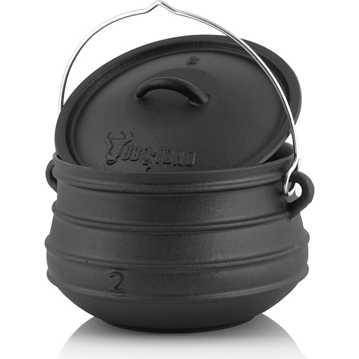 Чавунний казан для барбекю-Toro Potjie l (Potjie 3 (приблизно 8 літрів), ) Чавунна каструля l Південноафриканська голландська піч (Potjie 2 (env. 6 літрів), без ніжок)