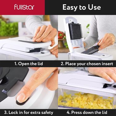 Подрібнювач овочів і спіралізатор 4 в 1, білий Fullstar