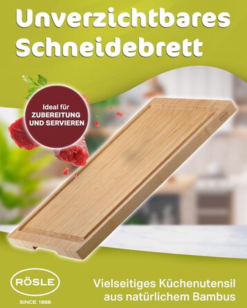 Обробна дошка 39 x 26 см, бамбук Basic Line Rosle