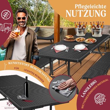 Стіл для кемпінгу 180 х 75 х 75 см KESSER