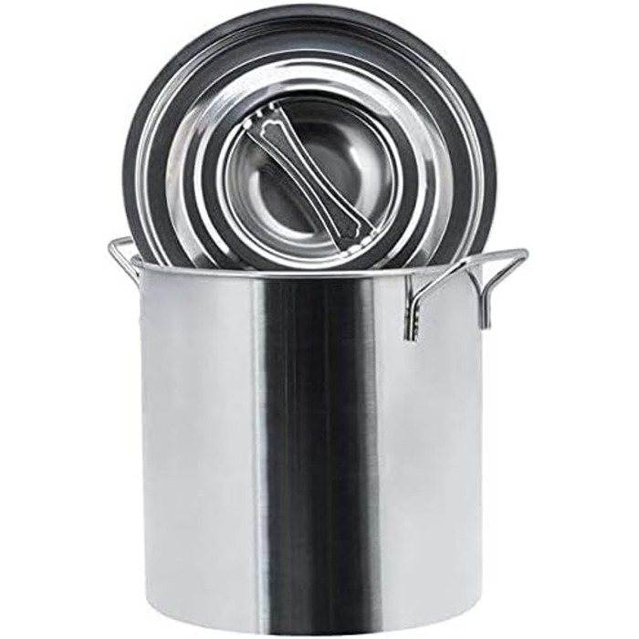 Каструля з нержавіючої сталі для кейтерингу 20 л з кришкою 30 см ONPIRA