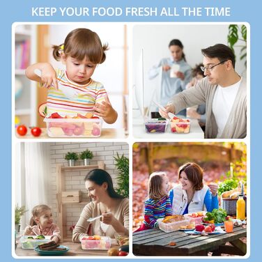 Контейнери для зберігання продуктів Hibisaws з 12 предметів з кришками, контейнери для заморожування, коробки для продуктів, без BPA та 100 герметичні, прозорі, 6 x 1 л та 6 x 0,5 л, коробки для приготування їжі, набір Tupperware (10 x 1 л)