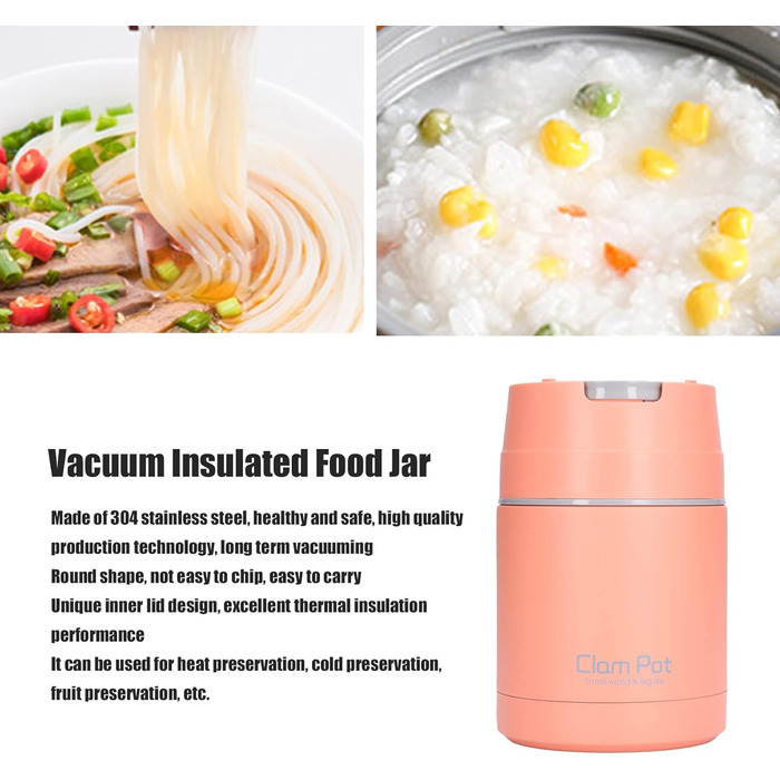 Термоконтейнер для їжі 800 мл рожевий Pilipane