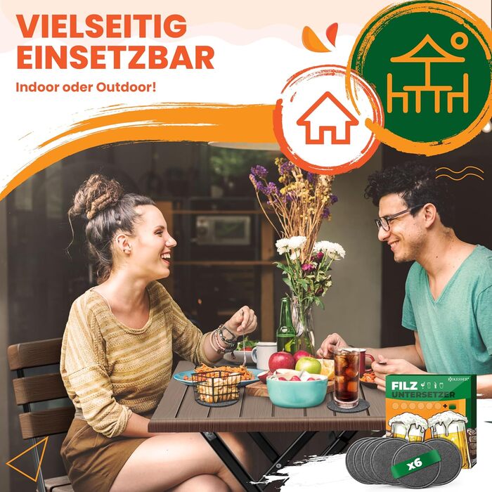 Складаний стіл та стільчики для кемпінгу коричневий KESSER